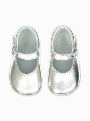 La Coqueta Pre Walker Shoes | Baby & Toddler Shoes/Pre Walker Shoes^Silver Leather Baby Mary Jane Shoes