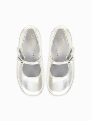 La Coqueta First Walker Shoes | Baby & Toddler Shoes/First Walker Shoes^Silver Leather Girl Mary Jane Shoes