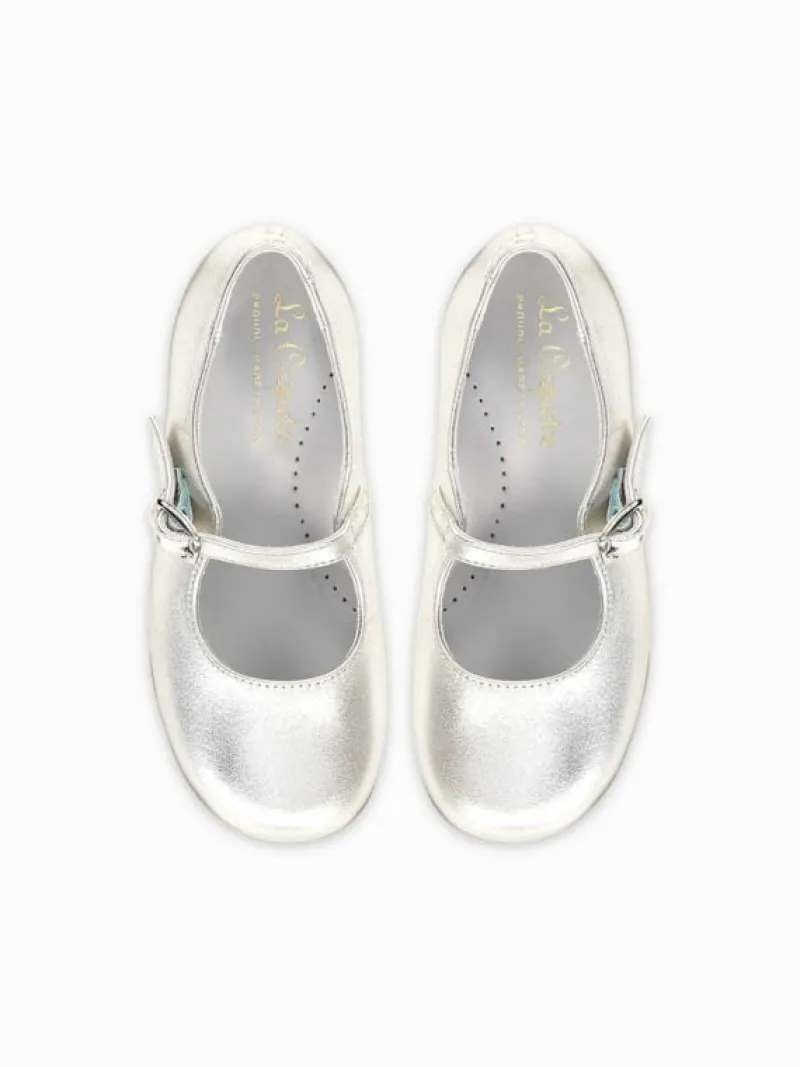 La Coqueta First Walker Shoes | Baby & Toddler Shoes/First Walker Shoes^Silver Leather Girl Mary Jane Shoes