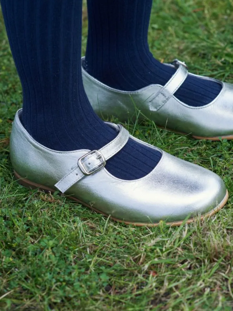 La Coqueta First Walker Shoes | Baby & Toddler Shoes/First Walker Shoes^Silver Leather Girl Mary Jane Shoes