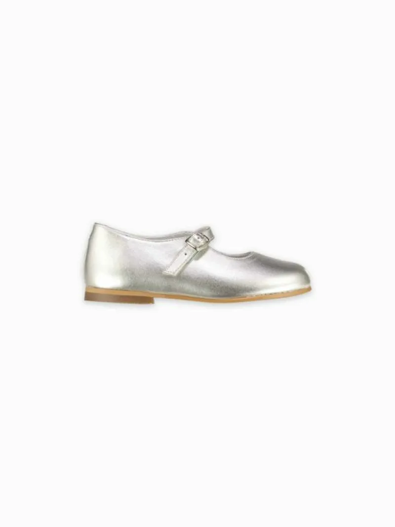La Coqueta First Walker Shoes | Baby & Toddler Shoes/First Walker Shoes^Silver Leather Girl Mary Jane Shoes