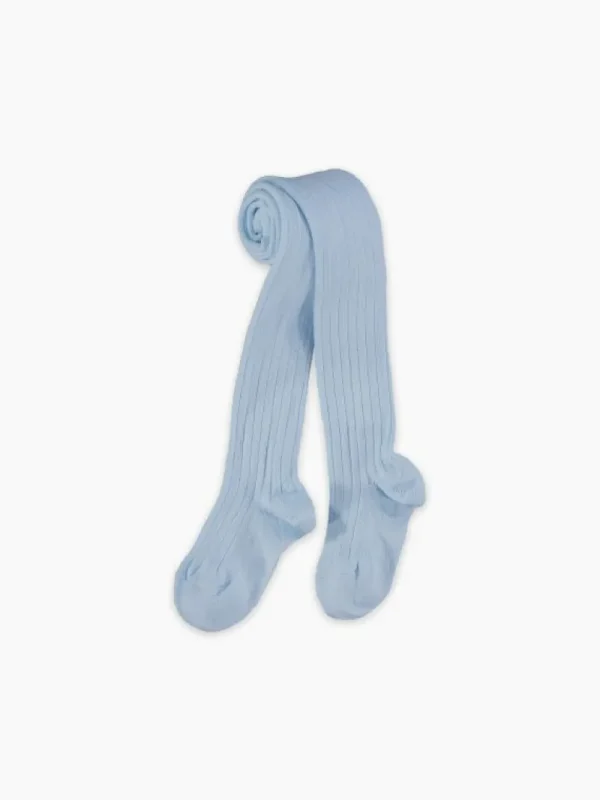 La Coqueta View All | Socks & Tights^Soft Blue Ribbed Kids Tights