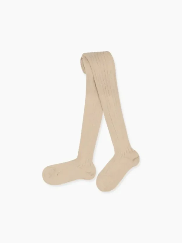 La Coqueta View All | Socks & Tights^Stone Ribbed Kids Tights