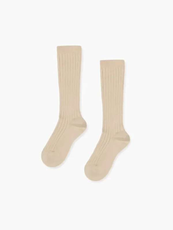 La Coqueta Socks & Tights | Socks & Tights^Stone Ribbed Knee High Kids Socks