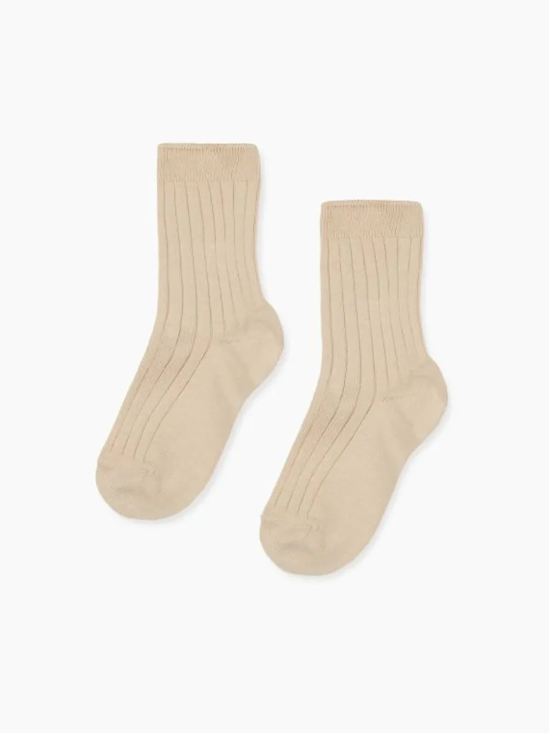 La Coqueta View All | Socks & Tights^Stone Ribbed Short Kids Socks