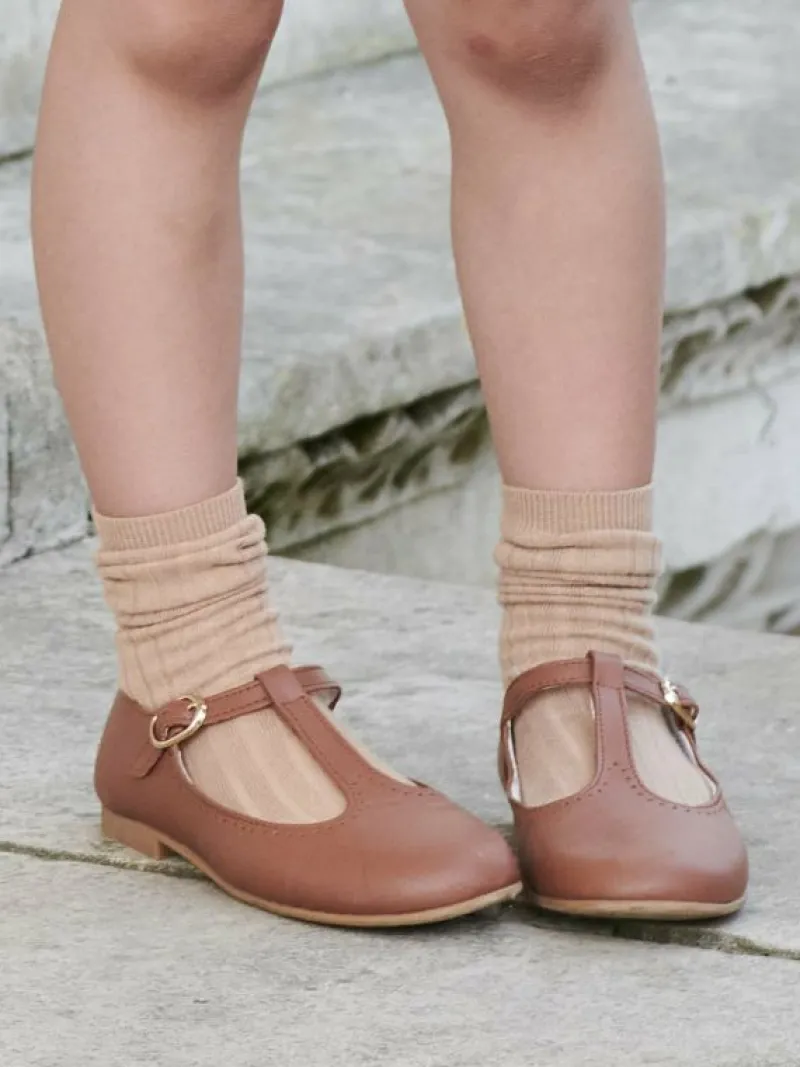 La Coqueta View All | Socks & Tights^Stone Ribbed Short Kids Socks