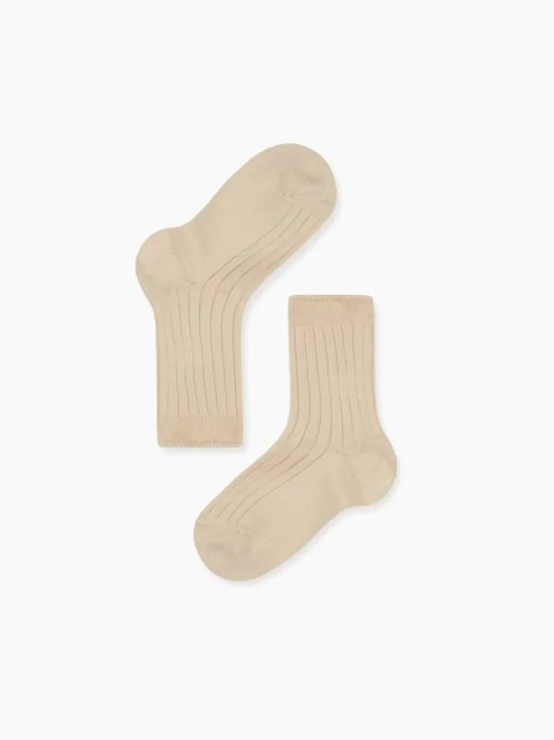 La Coqueta View All | Socks & Tights^Stone Ribbed Short Kids Socks