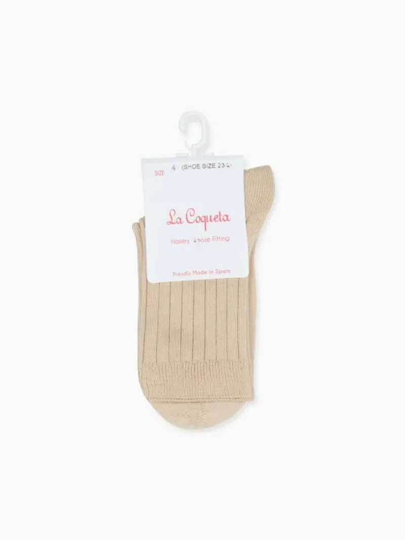 La Coqueta View All | Socks & Tights^Stone Ribbed Short Kids Socks