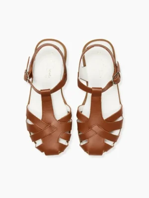La Coqueta First Walker Shoes | Baby & Toddler Shoes/First Walker Shoes^Tan Sofia Leather Girl Sandals