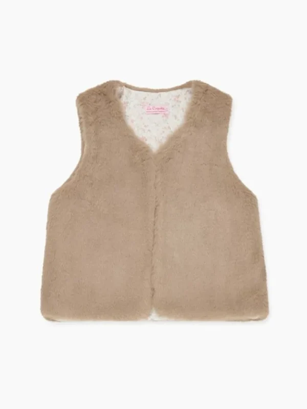 La Coqueta Coats & Jackets^Taupe Marisol Girl Vest