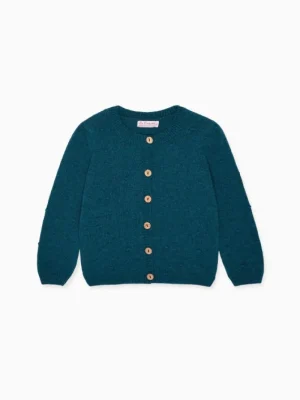 La Coqueta View All | Knitted Clothes & Accessories^Teal Ramas Merino Baby Cardigan