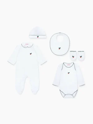 La Coqueta Sleepsuits & Bodysuits | Bodysuits^White Holly Embroidered Gift Set