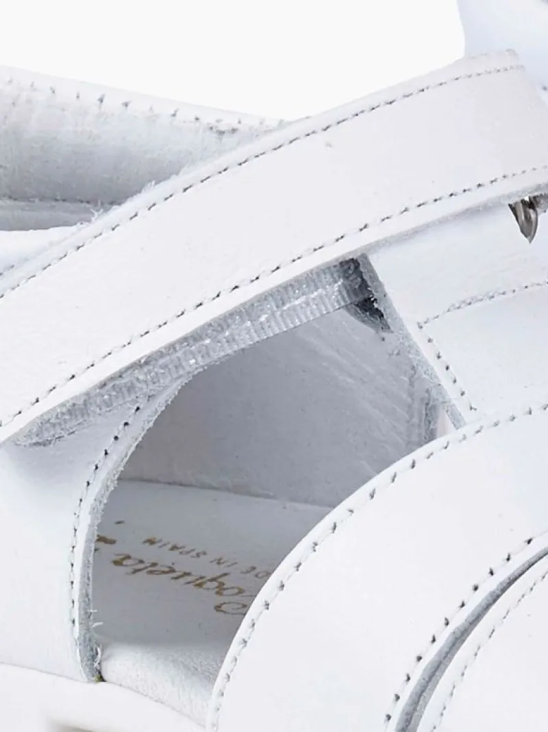 La Coqueta Boys Shoes/Boys Shoes | First Walker Shoes^White Leather Toddler Toledo Sandals