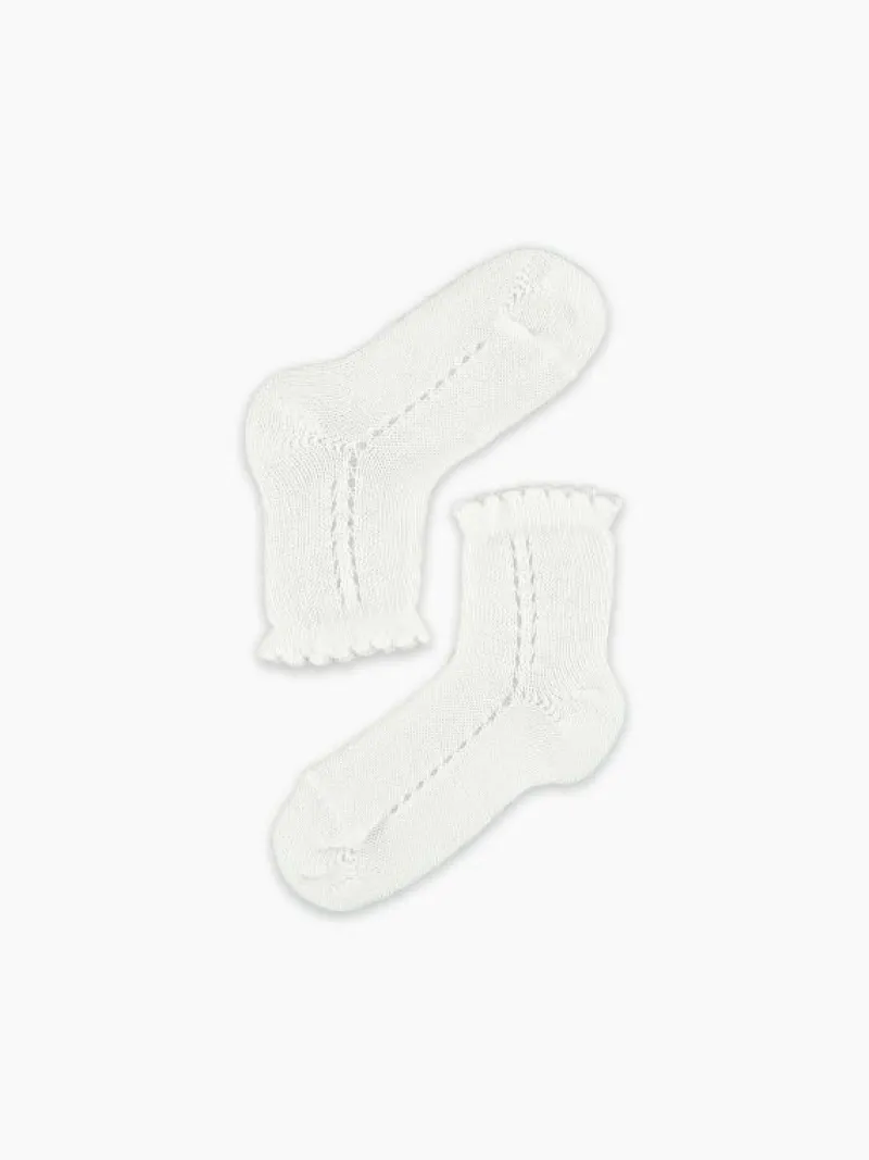 La Coqueta View All | Socks & Tights^White Openwork Short Girl Socks