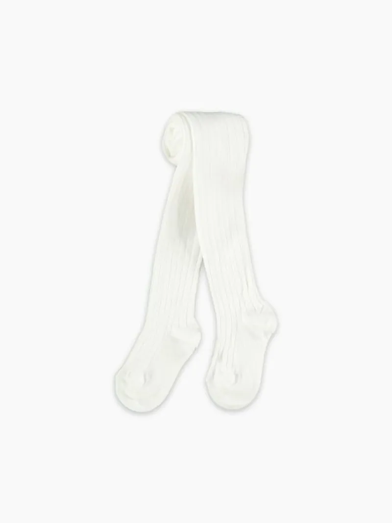 La Coqueta View All | View All^White Ribbed Kids Tights Set