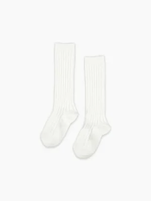 La Coqueta View All | Socks & Tights^White Ribbed Knee High Kids Socks