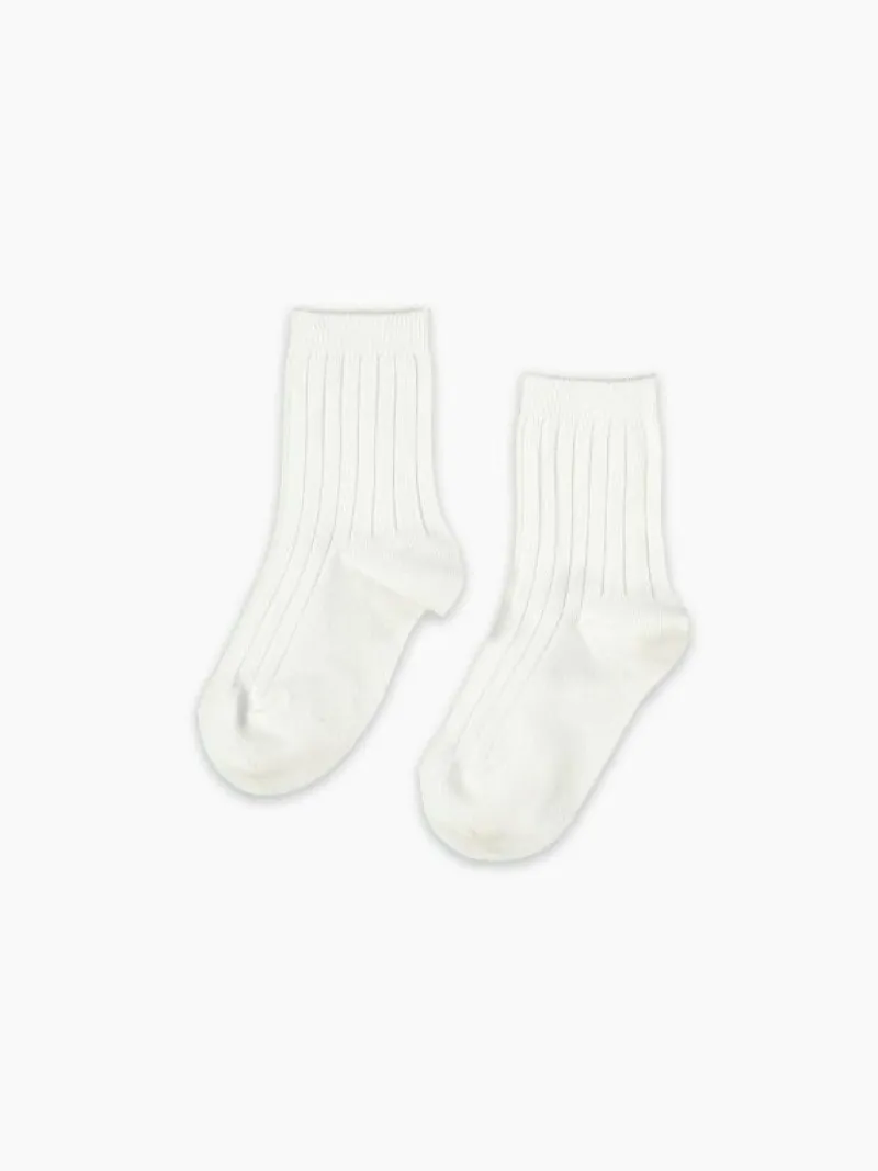 La Coqueta View All | Socks & Tights^White Ribbed Short Kids Socks Set