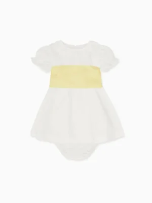 La Coqueta View All | Dresses & Sets^White Vega Ceremony Baby Girl Set