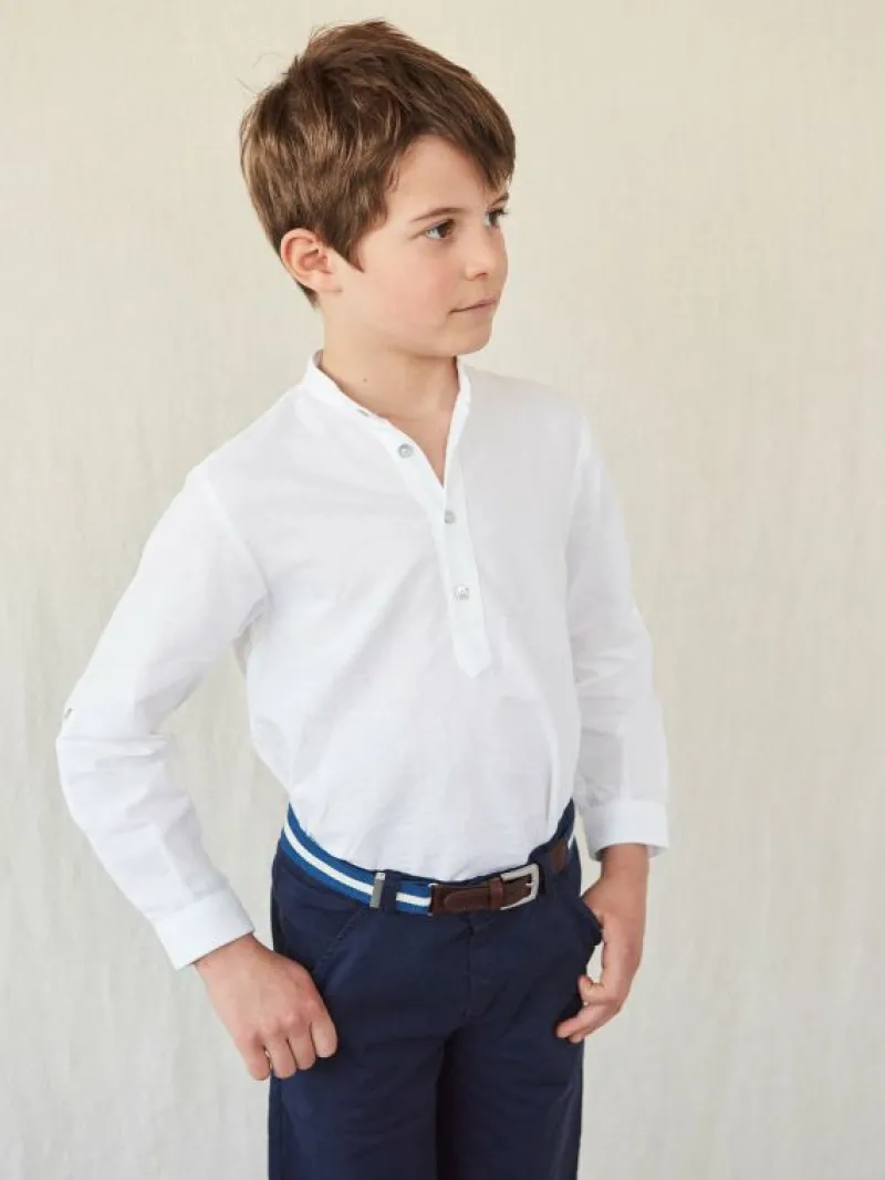 La Coqueta View All | Belts & Braces^White/Navy Striped Boy Belt