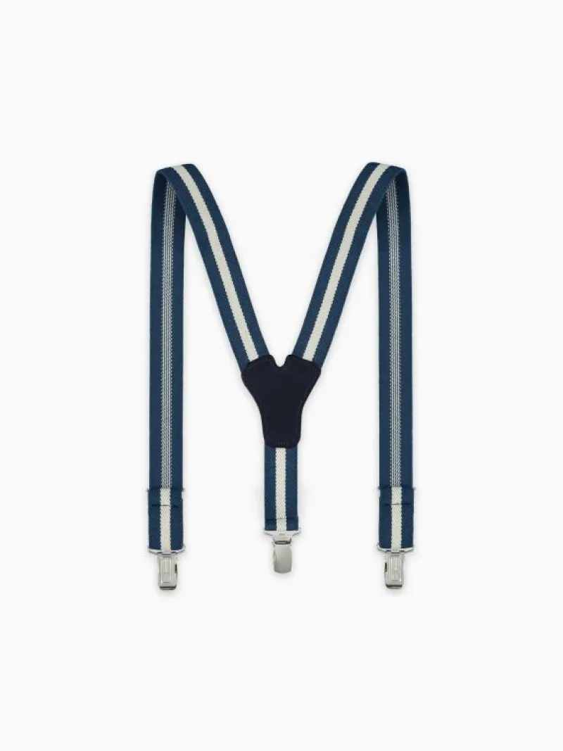 La Coqueta View All | Belts & Braces^White/Navy Striped Boy Braces