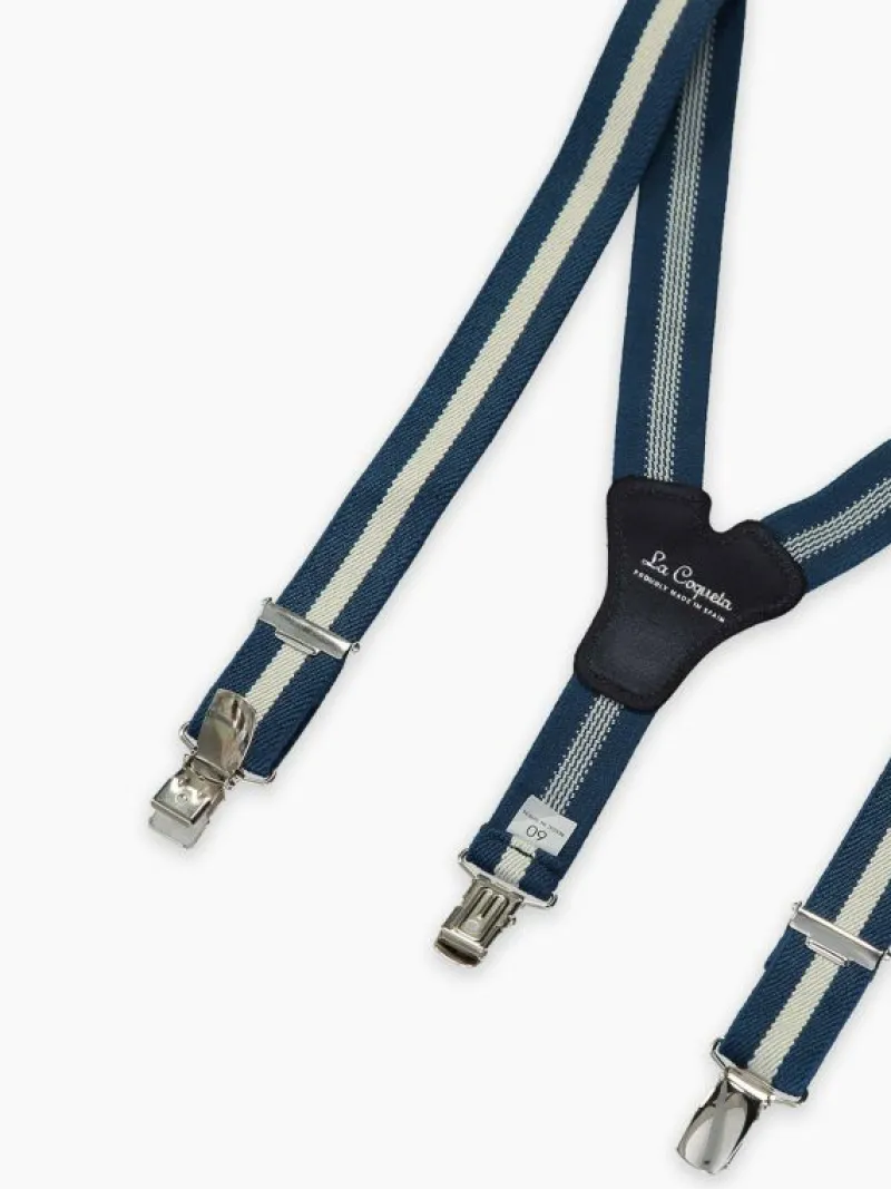 La Coqueta View All | Belts & Braces^White/Navy Striped Boy Braces