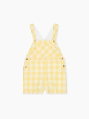 La Coqueta View All | Playsuits, Rompers & Overalls^Yellow Gingham Ringo Baby Dungarees